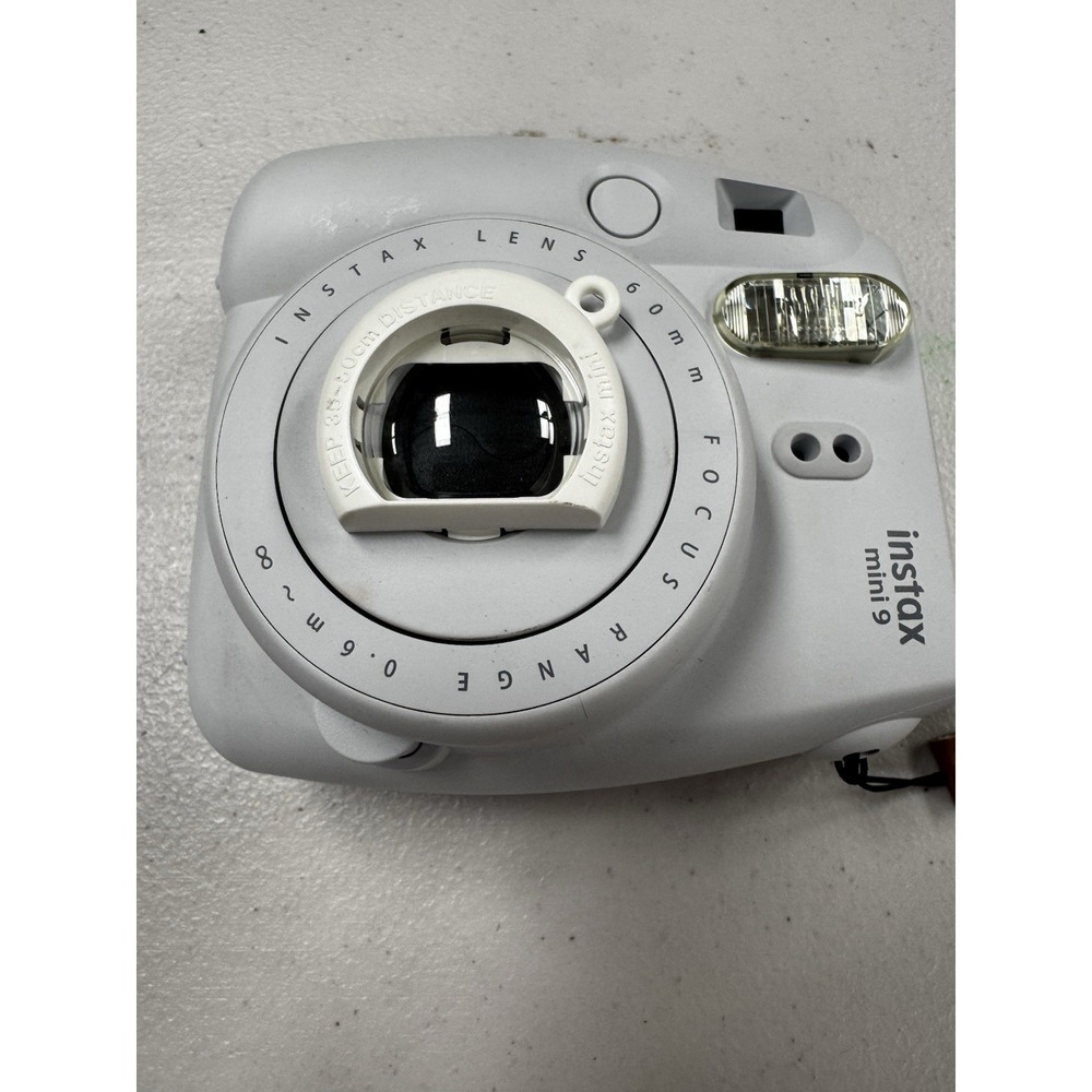 FUJIFILM Instax Mini 9 Gray Instant Film Camera With Selfie Lens EUC Tested